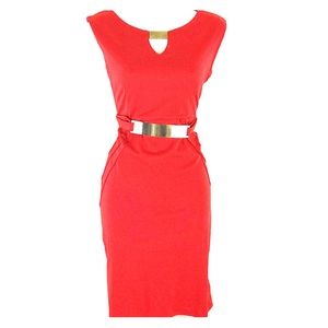 Red Belted Dress